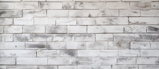 A closeup of a rectangular grey brick wall showcasing a pattern of parallel bricks, highlighting the building materials composite beauty