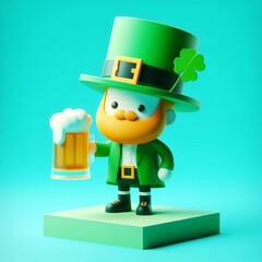 st patricks day leprechaun with a beer