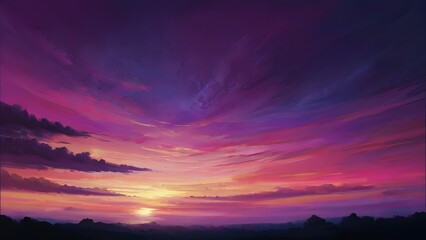 abstract purple sky, Sunset Sky Amidst Dramatic Cloudscape
