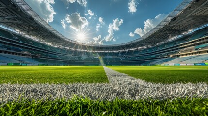 Fototapeta premium Empty stadium in daylight.