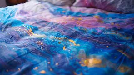 Fotobehang Bedsheets turned canvas dreams imprinted © Jiraphiphat