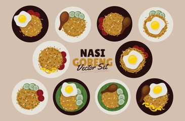 Nasi Goreng Illustration Vector Set