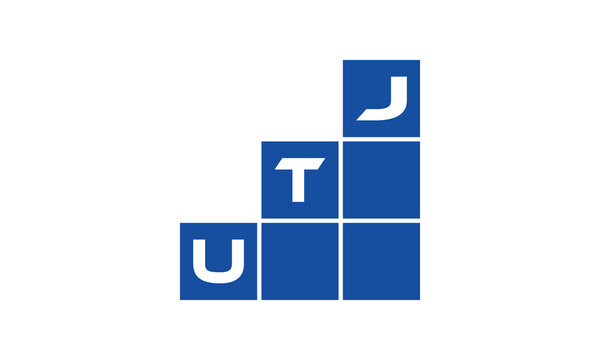 UTJ initial letter financial logo design vector template. economics, growth, meter, range, profit, loan, graph, finance, benefits, economic, increase, arrow up, grade, grew up, topper, company, scale
