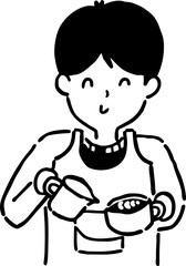 man with a cup of coffee