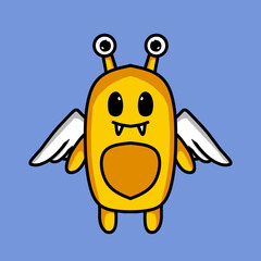 Cute and Kawaii monster icon set. Collection of cute cartoon monster in different playful characters. Funny devil, alien, demon and creature flat, dot texture. Design for kids, comic, education