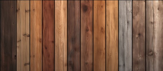 Realistic wooden planks arranged vertically with natural and painted wood textures