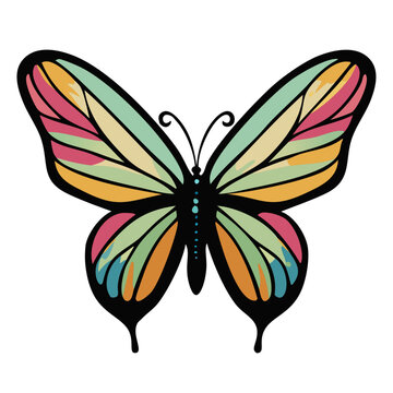 Hand Drawn butterfly abstract graphic