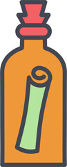 Scroll in Bottle Vector Icon