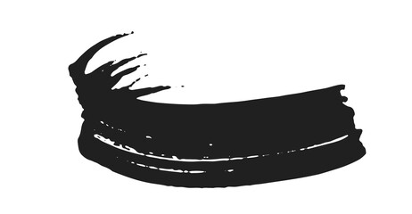 black staine brush, grunge banner, hand drawn splash. Grunge badge brush, hand drawn black
