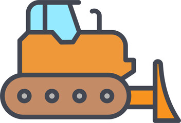 Bulldozer Vector Icon