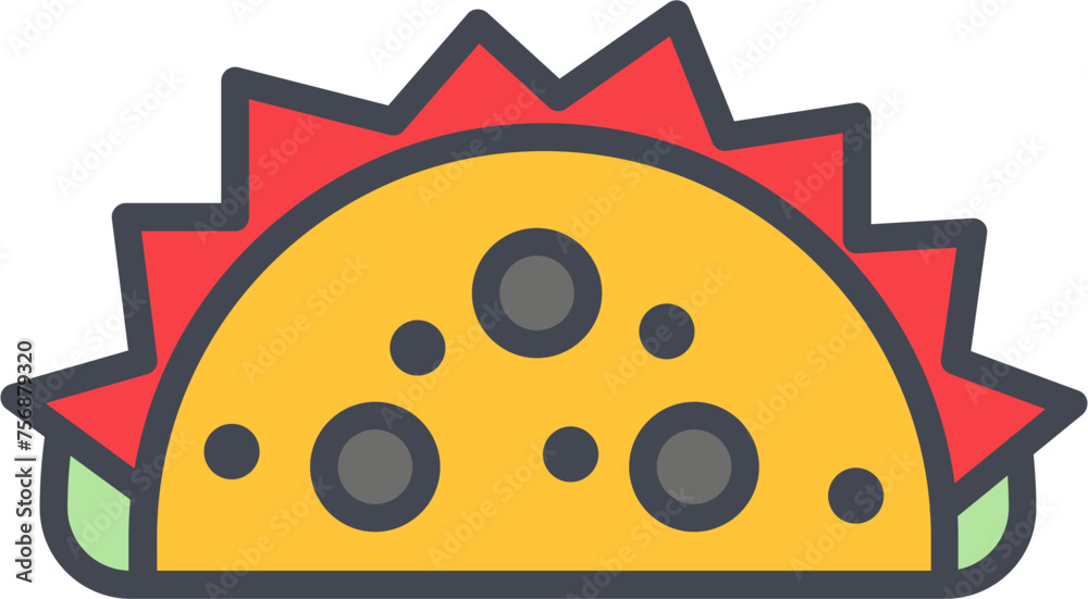 Sticker Tacos Vector Icon