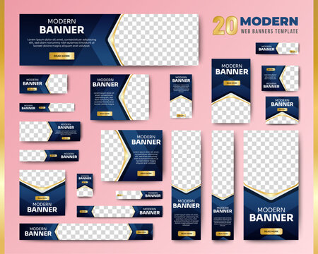 business web banners template design with image space. vector	