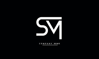 MS, SM, M, S Abstract Letters Logo Monogram