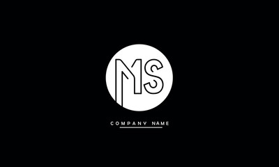 MS, SM, M, S Abstract Letters Logo Monogram