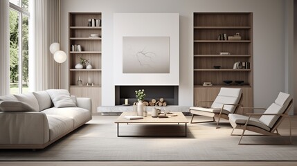 Interior composition of modern trendy living room 