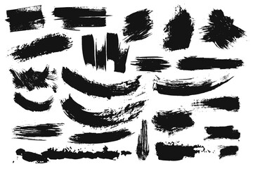 Set of black paint  ink brush strokes  brushes  lines. vector elements - obrazy, fototapety, plakaty