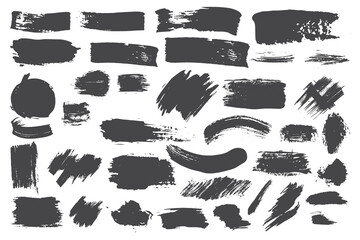 Set of black paint  ink brush strokes  brushes  lines. vector elements