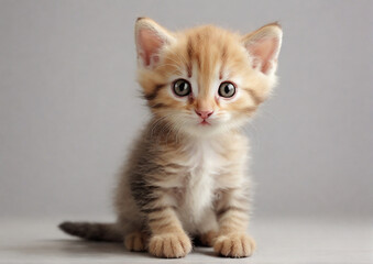cute and adorable British kitten on white background. Generative AI - obrazy, fototapety, plakaty