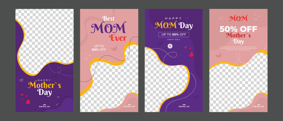 happy mother's day social media post web banner stories collection templates