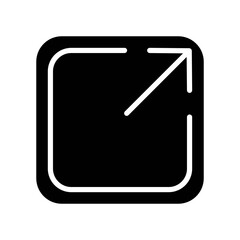 Maximize user interface, interface Glyph Icon Black and White