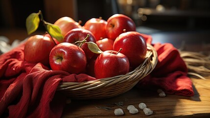 side view of beautiful fresh red apple