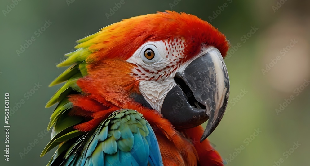 Poster red and yellow macaw