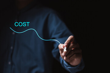 Costs reduction, costs cut, costs optimization business concept. Strategy, Economic cost savings....