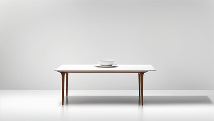 A white table on a white background with space for text, for product display
