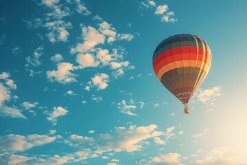 Fototapeta na wymiar Passengers Embarking on a Colorful Hot Air Balloon Adventure at Dawn