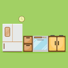 Kitchen icon. Subtable to place on furniture, interior, etc.