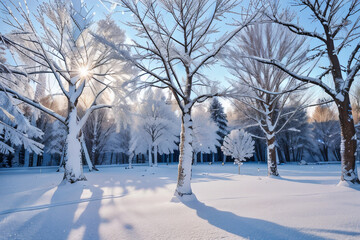 Obraz premium snow covered trees