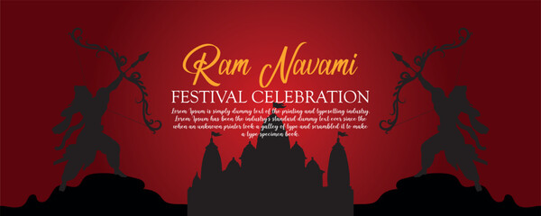 Happy Ram Navami cultural Banner Hindu festival vertical post wishes celebration card Ram Navami celebration background - obrazy, fototapety, plakaty