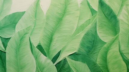 Obraz premium a bright green painting of leaves
