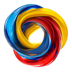 Red yellow and Blue color Swirl, no background, PNG