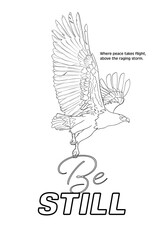 Bird illustration for coloring inspired by nature's peace symbols like eagles - 756891306