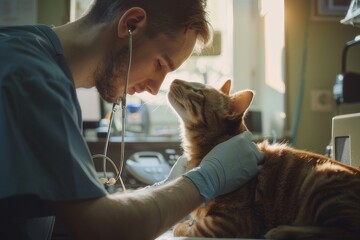 Image of a veterinarian doctor treating a pet