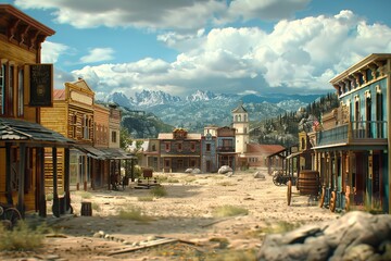 Fototapeta premium Western Old Wildwest American Town