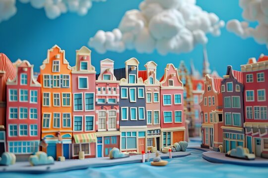 claymation diorama of amsterdam