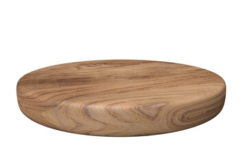Round wooden tray for food and drink composition