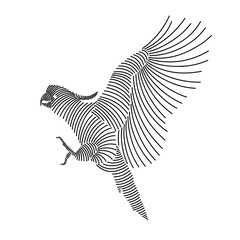 Simple line art illustration of a cockatoo 1 © ydhckll