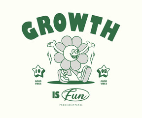 cartoon character of flower Graphic Design for T shirt Street Wear and Urban Style