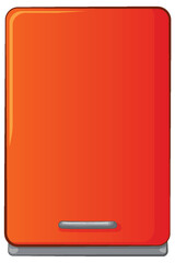 Vector illustration of a standalone orange refrigerator