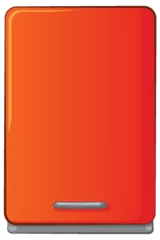Fototapete Rund Vector illustration of a standalone orange refrigerator © GraphicsRF