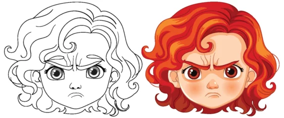 Fototapete From sketch to colorful angry character illustration © GraphicsRF