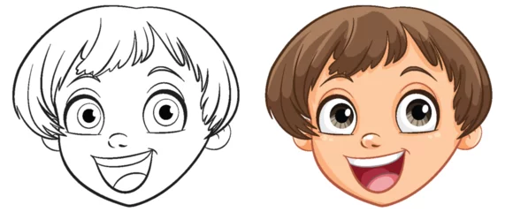 Deurstickers Two stages of a boy character illustration © GraphicsRF