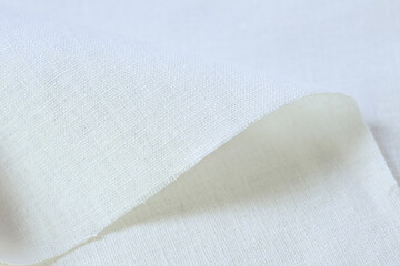 Fototapeta na wymiar white cream hemp viscose natural fabric cloth color, sackcloth rough texture of textile fashion abstract background