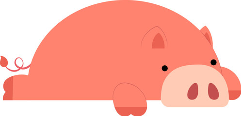 Pink lying pig