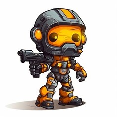 Game Character concept art isolated white background