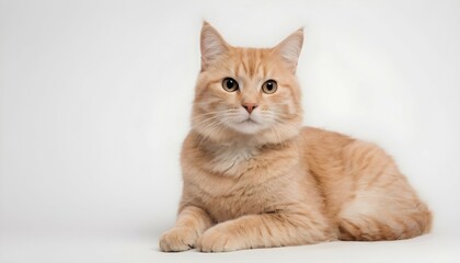 cat posing isolated over white background - obrazy, fototapety, plakaty