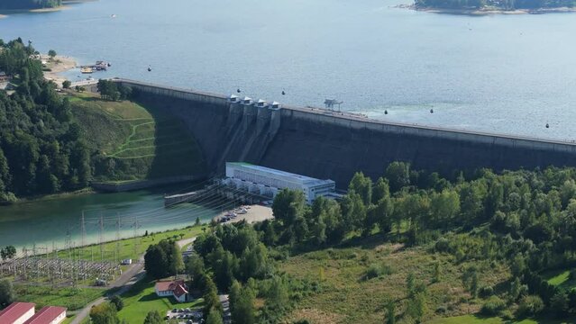 Beautiful Landscape Dam Lake Solina Bieszczady Aerial View Poland